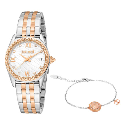 Just Cavalli SET Indomitable Animalier Two Tones RG Silver