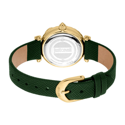 Just Cavalli Animalier Mistero Snake Leather Yellow Gold Green