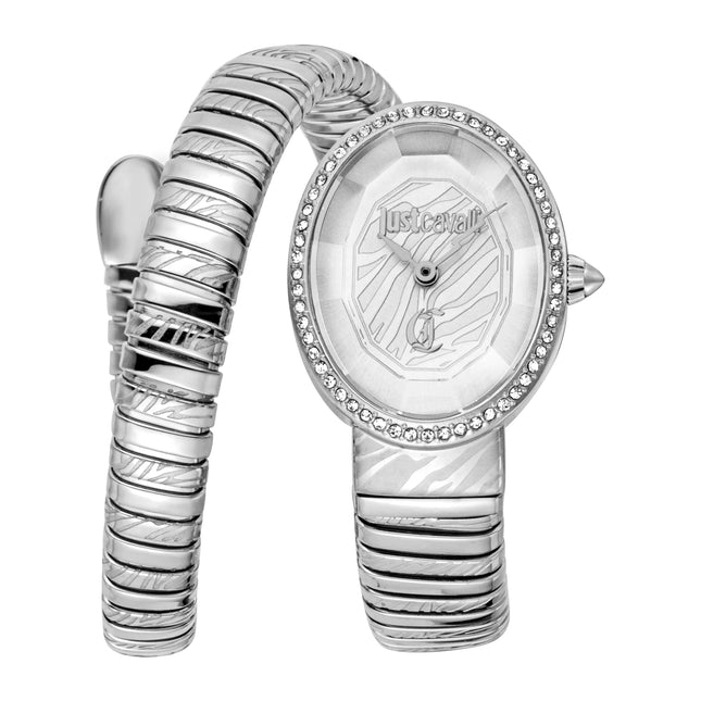 Just Cavalli Signature Snake Velina Silver