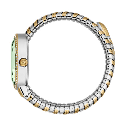 Just Cavalli Signature Snake Velina Silver Yellow Gold Green