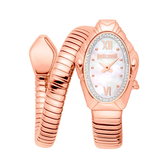 Just Cavalli Signature Snake Lirica Rose Gold MOP