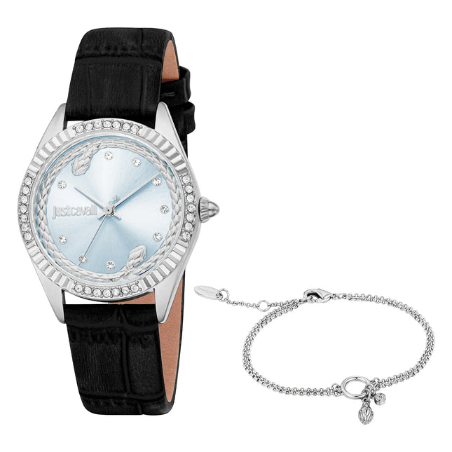 Just Cavalli SET Vittoria Glam Leather Black Light Blue