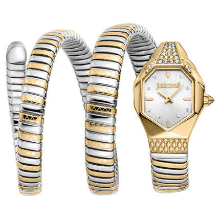 Just Cavalli Signature Snake Ambra Two Tones YG Silver