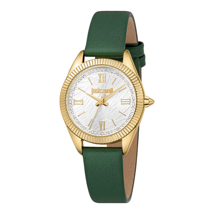 Just Cavalli Animalier Amabile Leather Green Silver