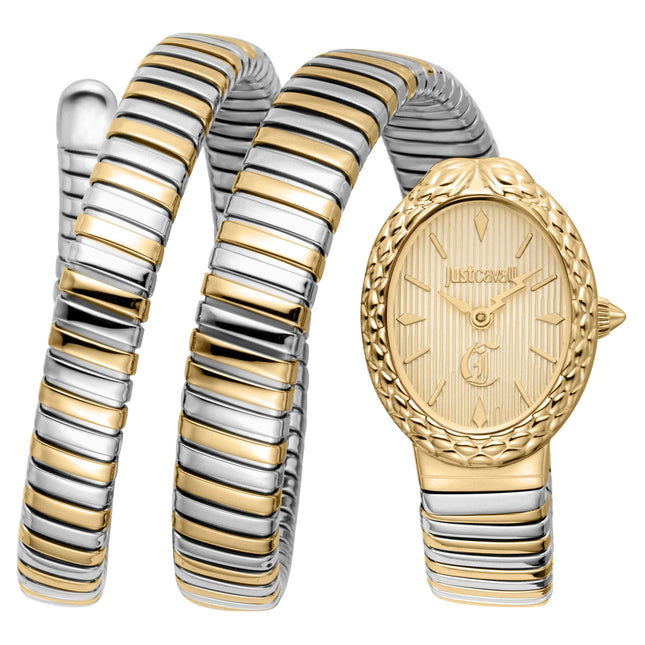 Just Cavalli Signature Snake Sognia Silver Yellow Gold Champagne
