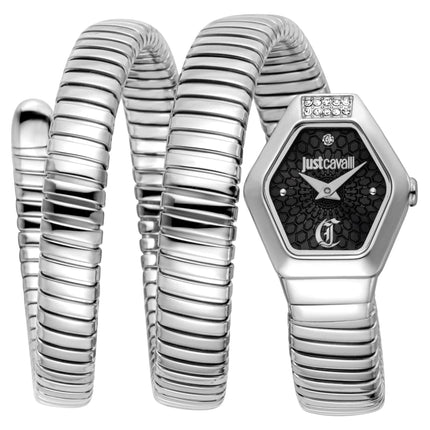 Just Cavalli Signature Snake Romina Silver Black
