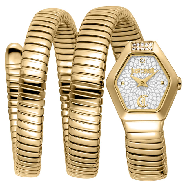 Just Cavalli Signature Snake Romina Yellow Gold Silver
