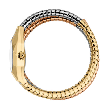 Just Cavalli Signature Snake Lunara Silver Rose Gold