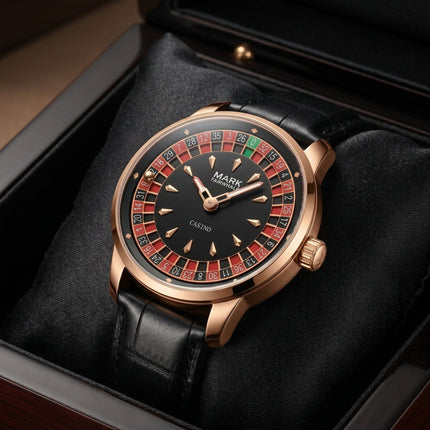 Mark Fairwhale FW-5031B ROULEX – Men’s Quartz Watch Roulette Leather Strap Limited Edition