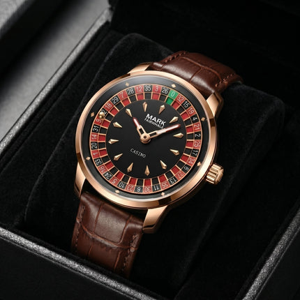 Mark Fairwhale FW-5031B ROULEX – Men’s Quartz Watch Roulette Leather Strap Limited Edition