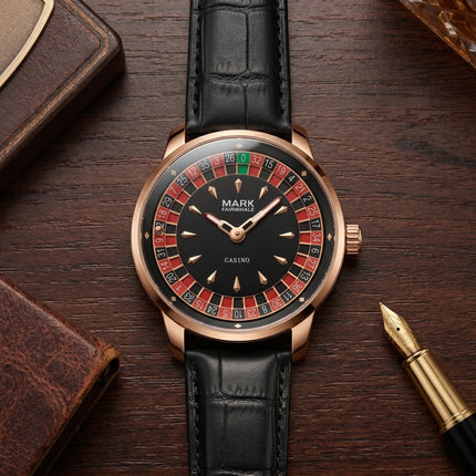 Mark Fairwhale FW-5031B ROULEX – Men’s Quartz Watch Roulette Leather Strap Limited Edition