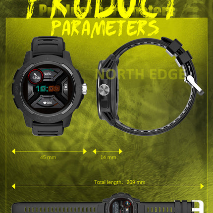 NORTH EDGE Tactical Mars 2 Smart Watch Blue