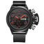 MEGIR Men's Submarine Chronograph Date 50mm Silicone Strap Watch Black/ Red