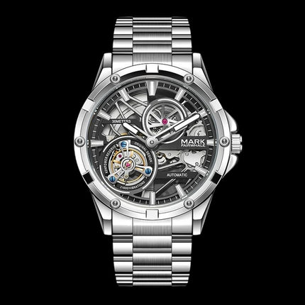 Mark Fairwhale LUXARAON - Men’s Luxury Skeleton Automatic Watch Silver