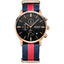 MEGIR Men's Nautical Series Chronograph Date 45mm Nylon Strap Watch Rose Gold / Blue Red