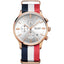 MEGIR Men's Nautical Series Chronograph Date 45mm Nylon Strap Watch Rose Gold / Silver Dial