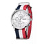 MEGIR Men's Nautical Series Chronograph Date 45mm Nylon Strap Watch Silver / Red Blue