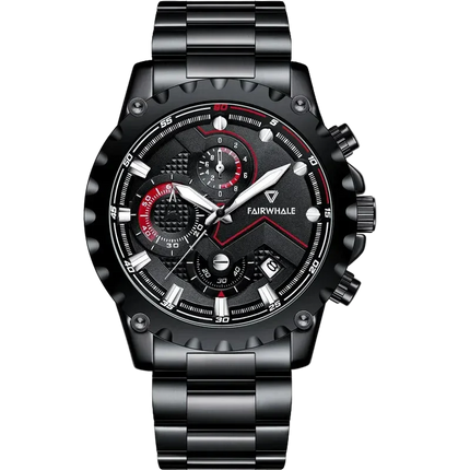 Mark Fairwhale FW-5390 Men's Chronograph - Leather strap Watch Luminous