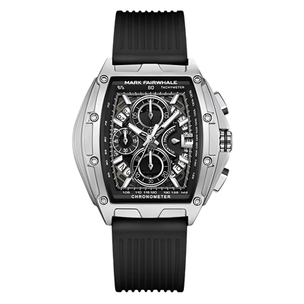 Mark Fairwhale FW-6590 RUBBER - Tonneau Chronograph Watch - Sporty Red