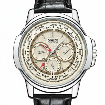 Mark Fairwhale FW-5018 LEATHVEX - Men’s Quartz Leather Strap Watch