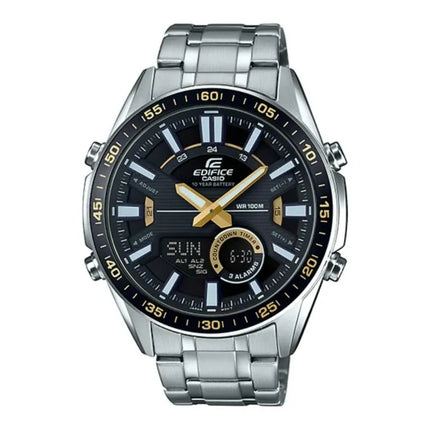 Casio Edifice Analog-Digital EFV-C100D-1BVDF Black Dial 46.6mm  Stainless Steel Men's Watch
