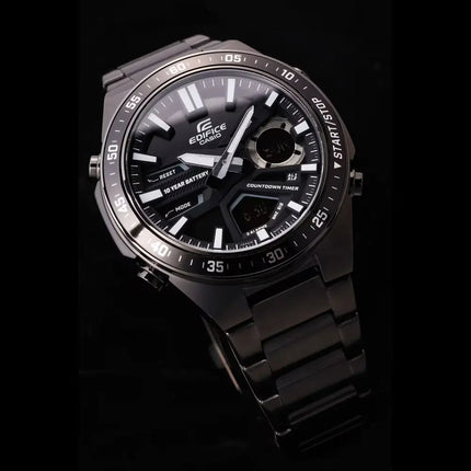 Casio Edifice EFV-C110DC-1A Analog-Digital Chronograph Black Dial 46.9mm Stainless Steel Men's Watch