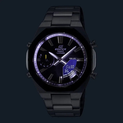 Casio Edifice ECB-S10DB-1A Slim Smartphone Link Black Dial 43mm Stainless Steel Men's Watch