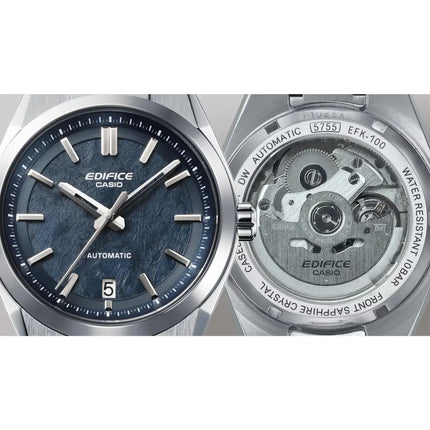 Casio Edifice Automatic EFK-100D-2ADR Blue Dial 39mm Stainless Steel Men's Watch