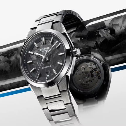 Casio Edifice Automatic EFK-100YCD-1A Forged Carbon Dial 39mm Stainless Steel Men's Watch