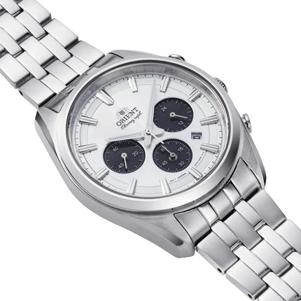 Orient Stretto Solar Chronograph Men's Watch RA-TX0305S Panda Edition