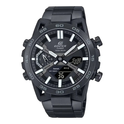 Casio Edifice Analog-Digital ECB-2000DC-1BDF  Carbon Fiber Case, Black Dial 48.8mm  Stainless Steel Men's Watch