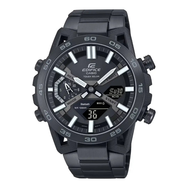 Casio Edifice Analog-Digital ECB-2000DC-1BDF  Carbon Fiber Case, Black Dial 48.8mm  Stainless Steel Men's Watch