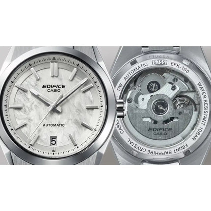 Casio Edifice Automatic EFK-100D-7ADR Carbon White Dial 39mm Stainless Steel Men's Watch