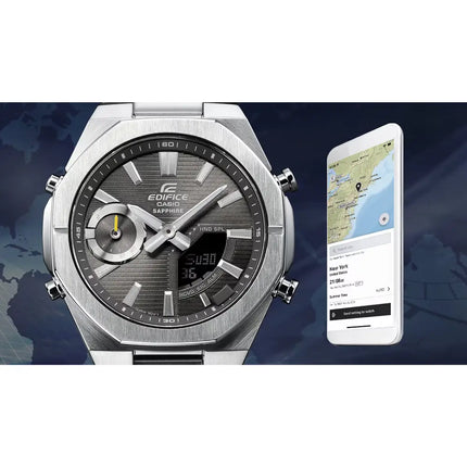 Casio Edifice ECB-S10DB-1A Slim Smartphone Link Black Dial 43mm Stainless Steel Men's Watch