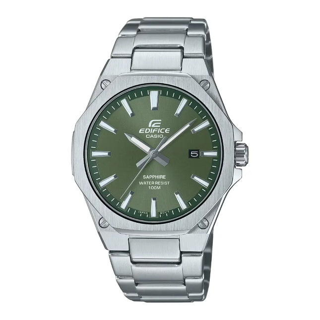 Casio Edifice Slim Series EFR-S108D-3AVUDF Green Dial 39.9mm Stainless Steel Men's Watch