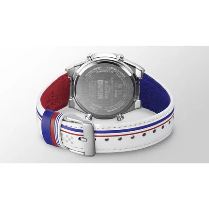Casio Edifice Limited Edition "NISMO Heritage" ECB-S10NIS-7A Analog-Digital Bluetooth White Dial 43mm Leather Strap Men's Watch
