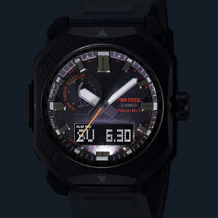 Casio Pro Trek Climber Line Bonfire PRW-6900BF-1 Black Textured Dial 44.8mm Resin Strap Men's Watch