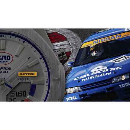 Casio Edifice Limited Edition "NISMO Heritage" ECB-S10NIS-7A Analog-Digital Bluetooth White Dial 43mm Leather Strap Men's Watch