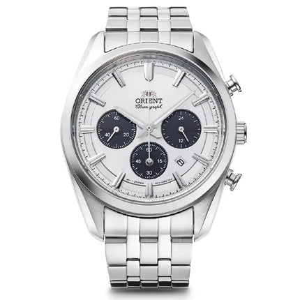 Orient Stretto Solar Chronograph Men's Watch RA-TX0305S Panda Edition