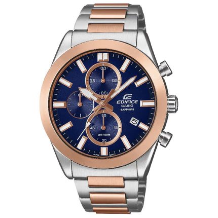 Casio Edifice EFB-710SG-2AV "Two-Tone Luxe" Blue Dial 41mm Stainless Steel Men's Watch