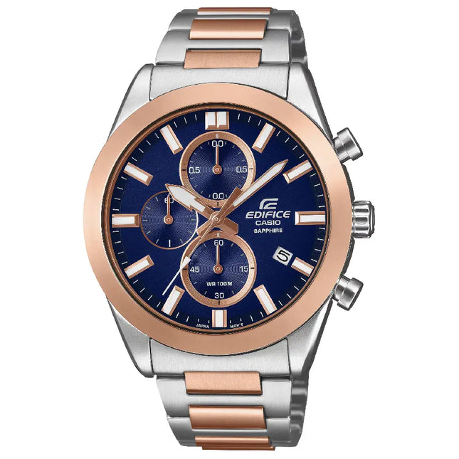 Casio Edifice EFB-710SG-2AV "Two-Tone Luxe" Blue Dial 41mm Stainless Steel Men's Watch