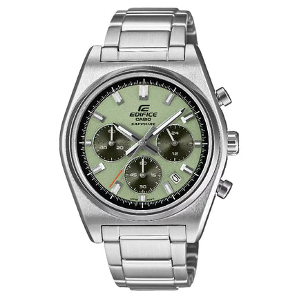 Casio Edifice EFB-730D-3AV Standard Chronograph Green Dial 40mm Stainless Steel Men's Watch