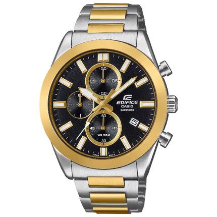 Casio Edifice EFB-710SG-1AV Black & Gold Chronograph Black Dial 41mm Stainless Steel Men's Watch
