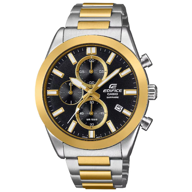 Casio Edifice EFB-710SG-1AV Black & Gold Chronograph Black Dial 41mm Stainless Steel Men's Watch