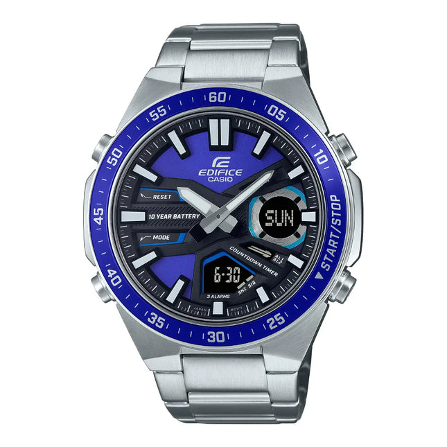 Casio Edifice Analog-Digital EFV-C110D-2AVDF Blue Dial 46.9mm Stainless Steel Men's Watch