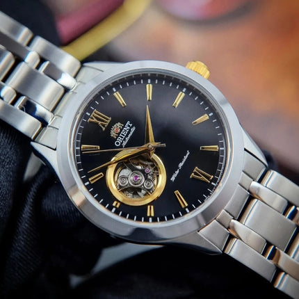 **ORIENT Men's Goldeneye Automatic Classic Open Heart Stainless Steel Bracelet Watch