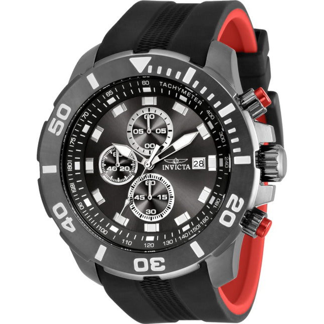 INVICTA Men's Pro Diver Sport Chronograph Gunmetal Silicone Strap 100m Watch