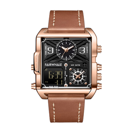 Mark Fairwhale FW-4380 QUADRA - Retro Square Men’s Quartz Watch - Vintage Style