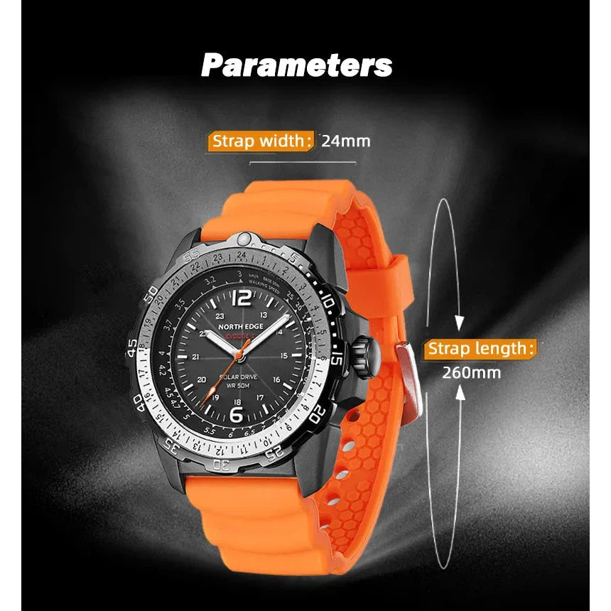 NORTH EDGE Tactical Evoque 2 Solar Drive Watch Orange