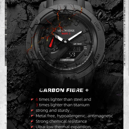 NORTH EDGE Tactical Mars 3 Watch Carbon Fibre